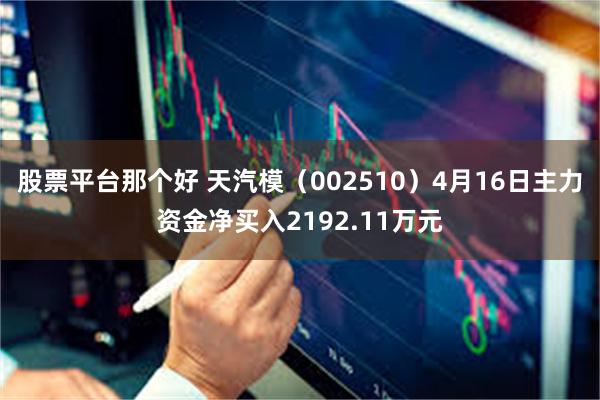 股票平台那个好 天汽模（002510）4月16日主力资金净买入2192.11万元