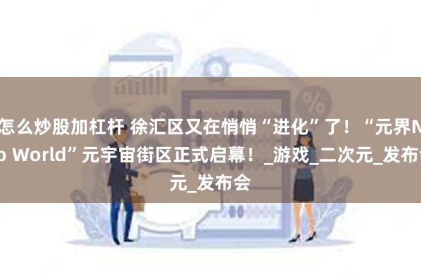 怎么炒股加杠杆 徐汇区又在悄悄“进化”了！“元界Neo World”元宇宙街区正式启幕！_游戏_二次元_发布会